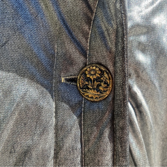80s Metallic Button Up Bomber Jacket - Picture 5 of 16